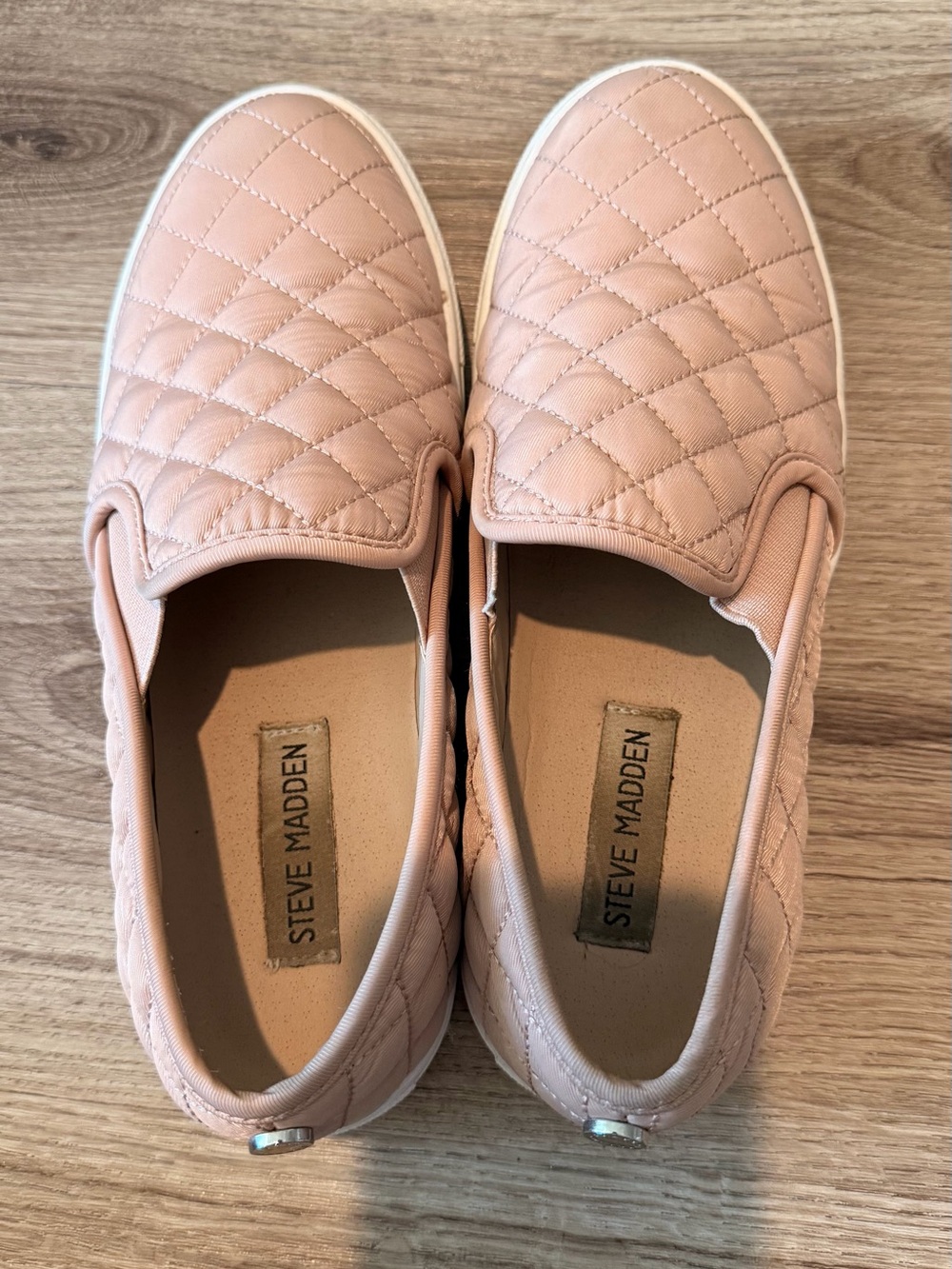 Steve Madden Quilted Slip-On Sneakers in Blush